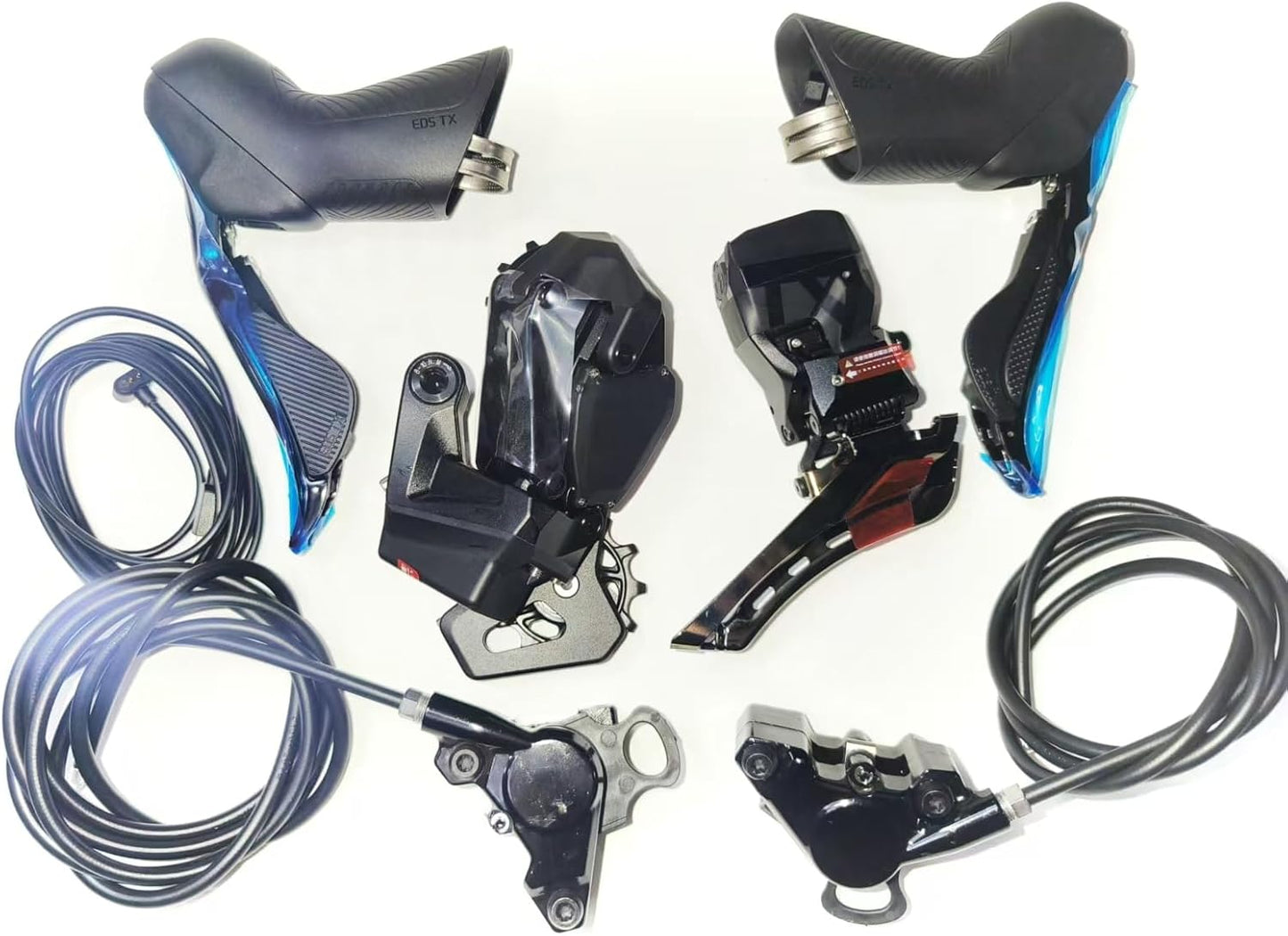 Wheeltop EDS TX Road Bike Wireless Electronic Groupset, Rear Derailleur + Front derailleur + Shifter + Hydraulic disc Brake, 7-14speed