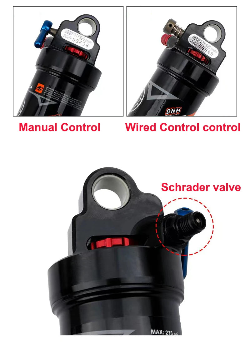 DNM AO-38RC Air Rear Shock Downhill MTB Bicycle Shock Suspension Wire/Manual Control 165/190/200/210mm